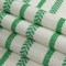 1 Yard Italian White and Green Striped Hopsack Cotton Tweed Fabric